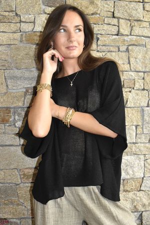 Conrad Box Cotton Knit Black - 